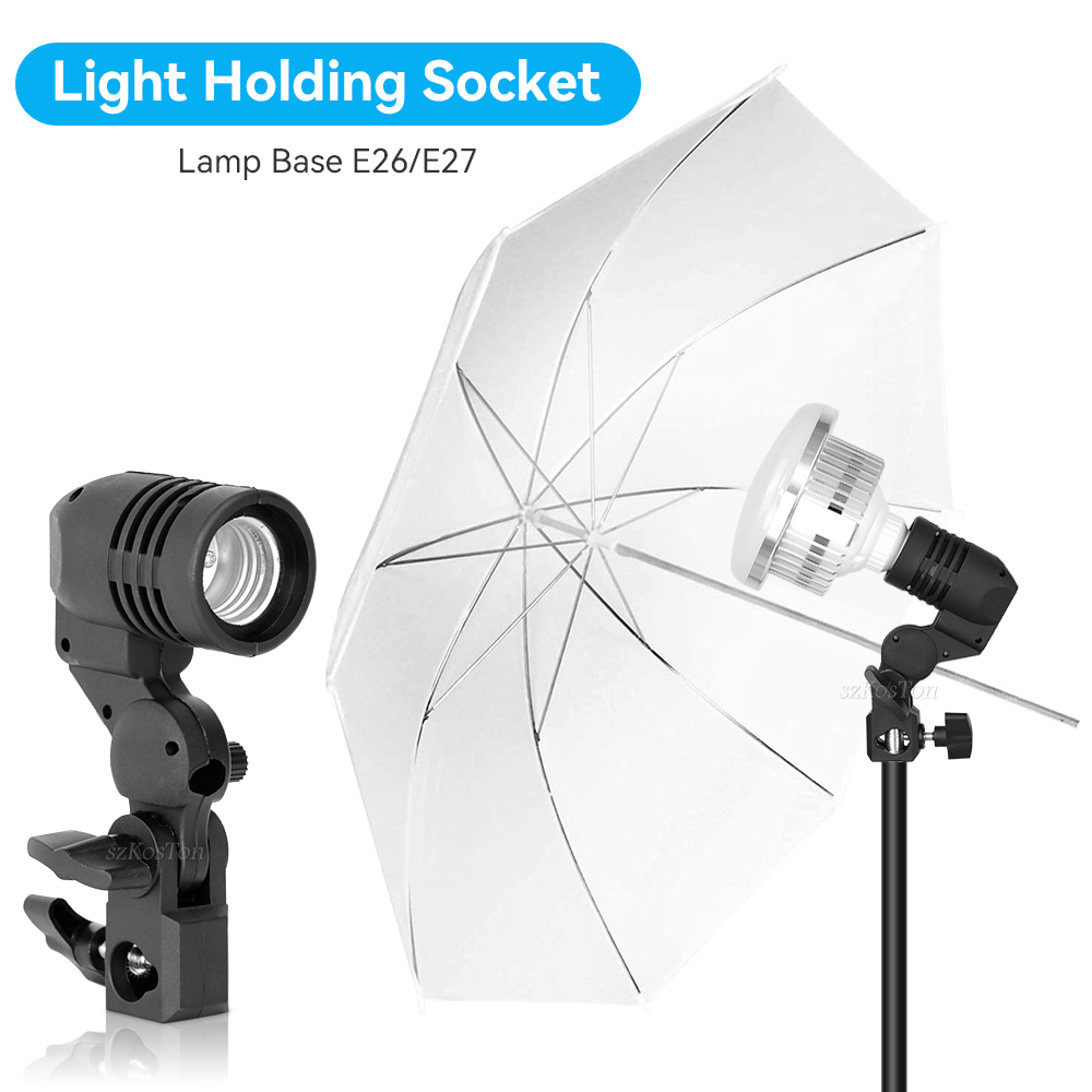 Photography Lighting Umbrella - 2 Stuks/1Pc E27 Enkelvoudige Kop Lamphouder