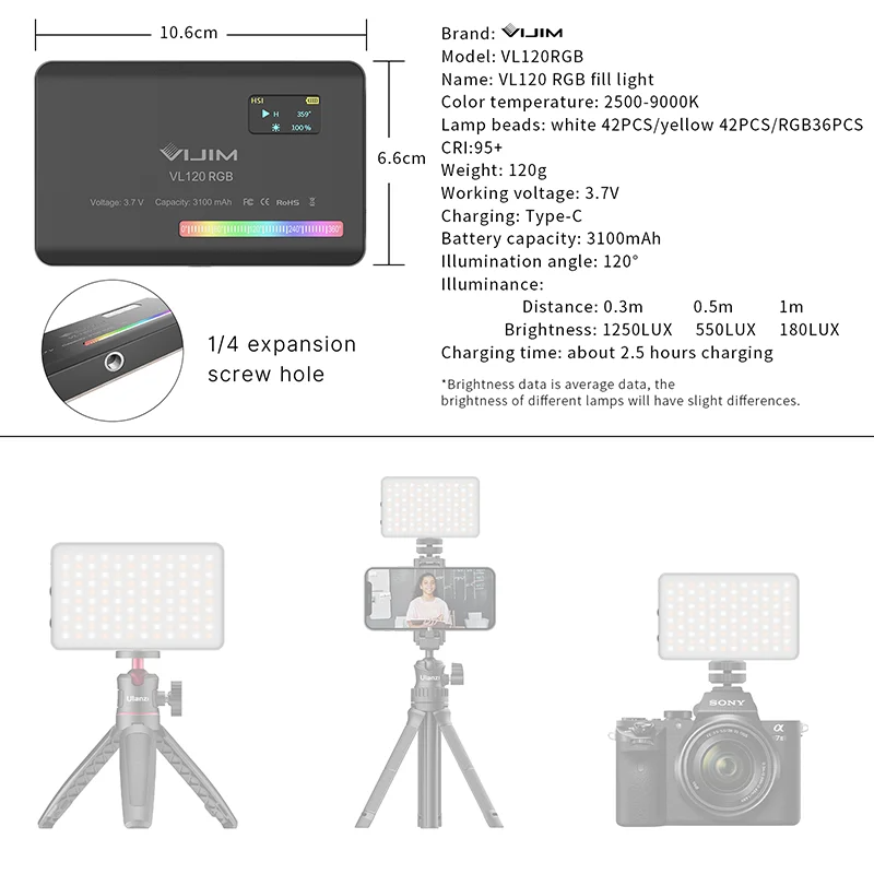 2026 New120 RGB Zaklamp Camera - Photography Lighting Indoor recensie en prijs