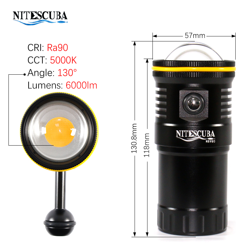 Nitescuba NSV60 LED-duikvideol - Photography Lighting Angles recensie en prijs