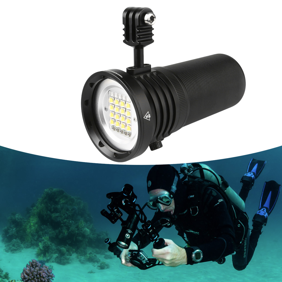 W167 Oplaadbare LED Duiklamp L - Photography Lighting Angles recensie en prijs