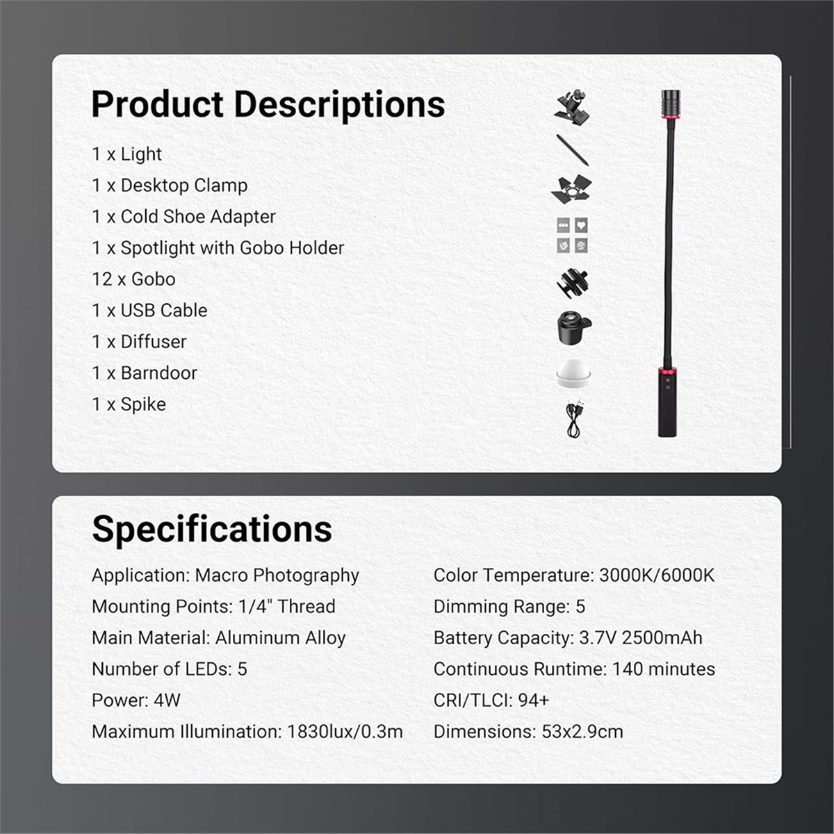 Goodidea LED-lamp voor macrofo - Photography Lighting Angles recensie en prijs